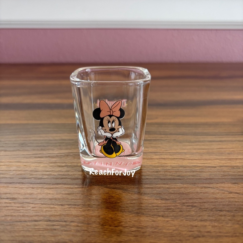 Minnie Mouse Disneyland Resort Square Shot Glass Vintage Disney Souvenir